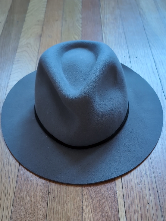 Brixton Accessories - Brixton Gray Felt Fedora XS 54 cm with Black Trim